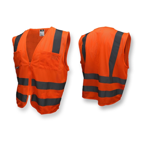 Radians Hi-Vis Safety Vest M Class 2 , Zipper 6 Pockets - SV8OMM