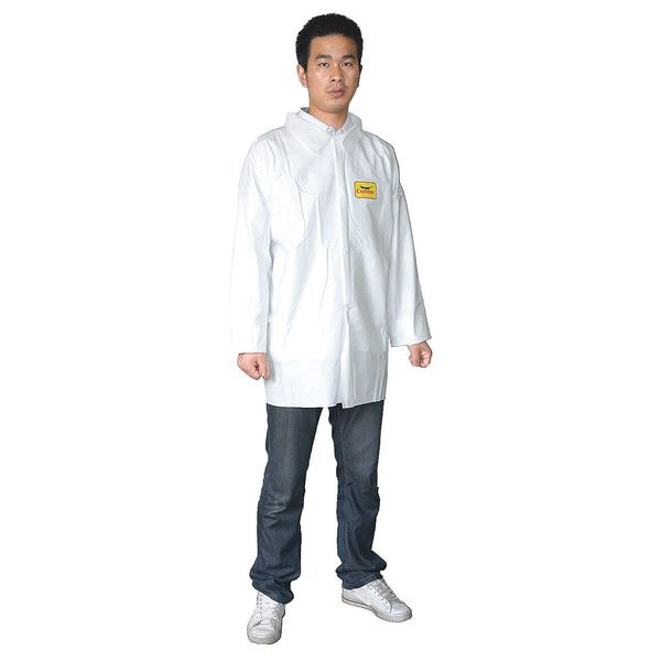 Condor Disposable Shirt, XL, Microporous Film Laminate, Snap, Open Cuff, Serged Seam, 12 PK - 30C557