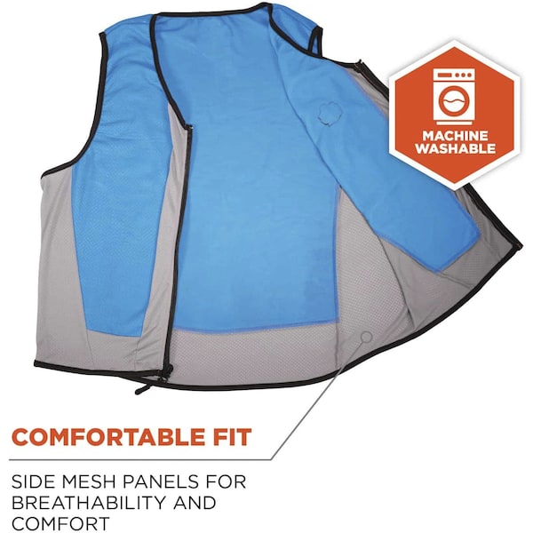 Ergodyne Cooling Vest, 4 hr. Time, XL Size, Blue - 6667