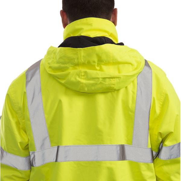 Tingley Large Bomber Jacket Hi-Vis, Yellow/Green, Polyester/Polyurethane Coating, L - J26002.LG