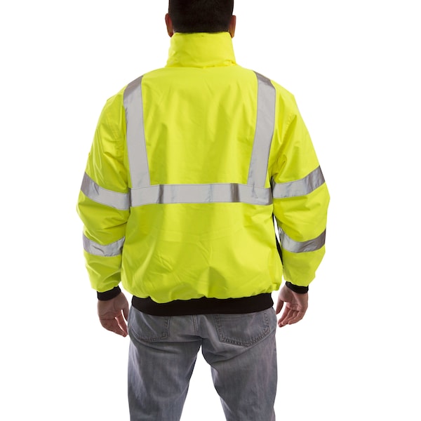 Tingley Large Bomber Jacket Hi-Vis, Yellow/Green, Polyester/Polyurethane Coating, L - J26002.LG