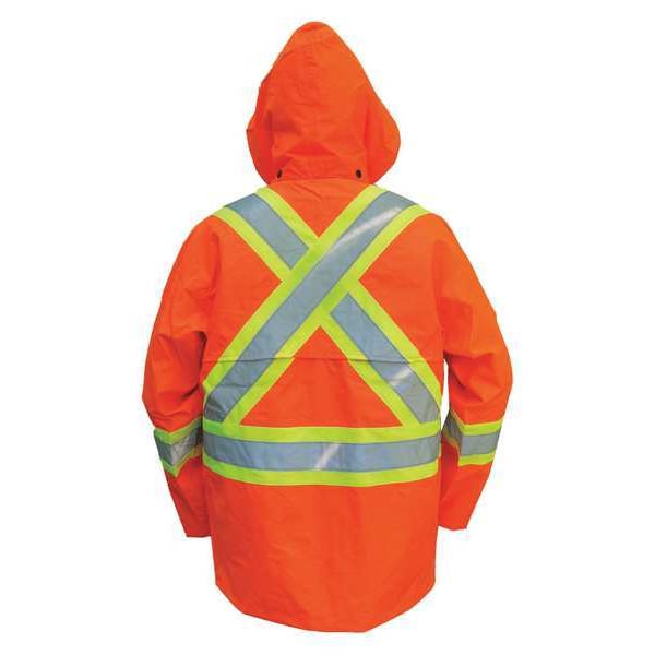Viking Hi-Viz Safety Jacket, Polyester, Polyurethane, Class 3 Type R, Orange, 2XL - 6323JO-XXL