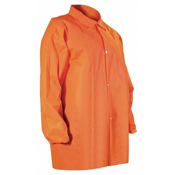 Cellucap Disposable Lab Coat, Polypropylene, Snap Closure, Orange, 2XL, 30 PK - 6509ORXX