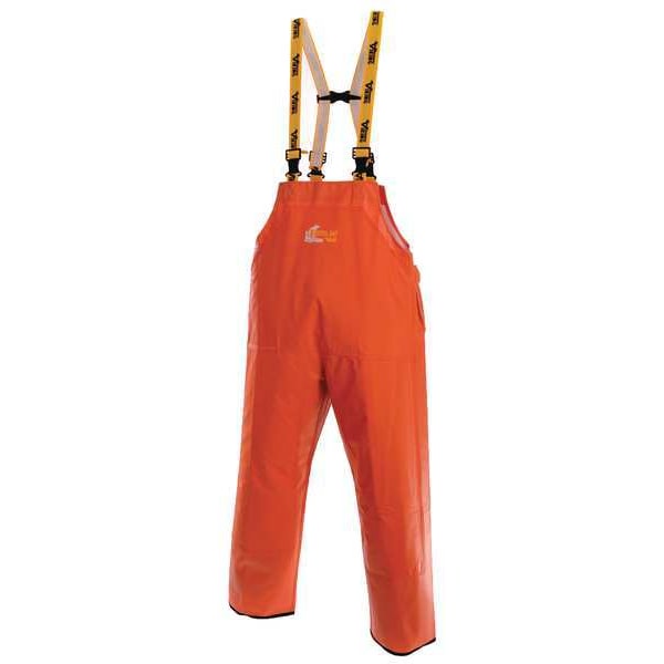 Viking PVC Rain Bib Pants, PVC, 32 in Inseam, 36 in Waist, 0.75 mm Thickness, Orange, L - 8110P-L