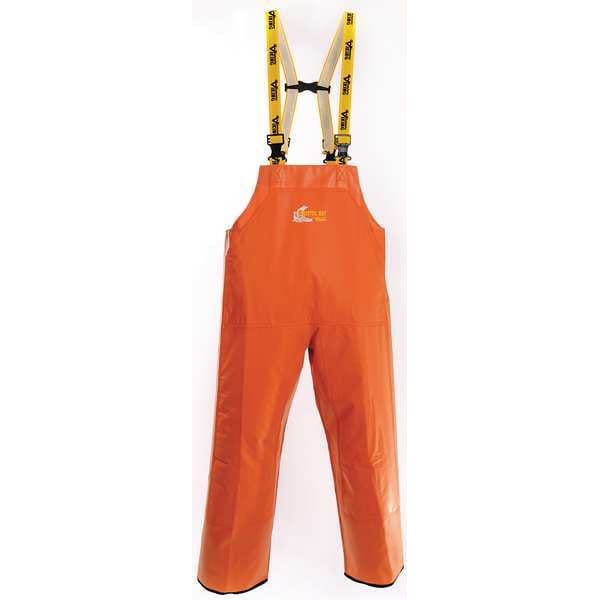 Viking PVC Rain Bib Pants, PVC, 32 in Inseam, 36 in Waist, 0.75 mm Thickness, Orange, L - 8110P-L