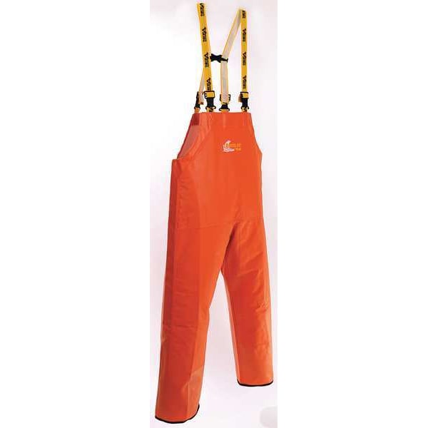 Viking PVC Rain Bib Pants, PVC, 32 in Inseam, 36 in Waist, 0.75 mm Thickness, Orange, L - 8110P-L