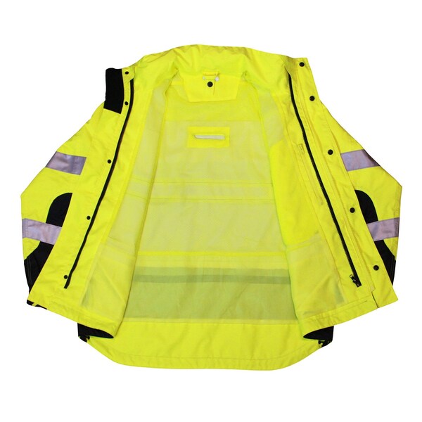 Radians Hi-Vis Rain Jacket, Rip Stop Oxford, Class Class 3 Hi-Vis Green, 4XL - RW32-3Z1Y-4X