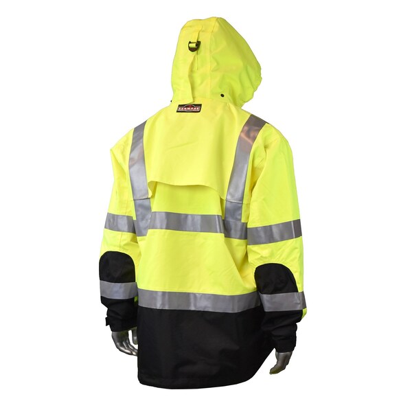 Radians Hi-Vis Rain Jacket, Rip Stop Oxford, Class Class 3 Hi-Vis Green, 4XL - RW32-3Z1Y-4X