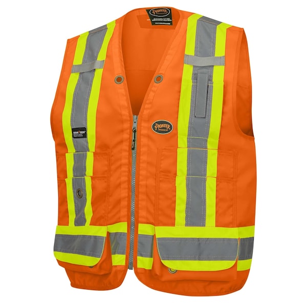 Pioneer Woven 150D Surveyor Vest, Orange, XL - V1010151U-XL