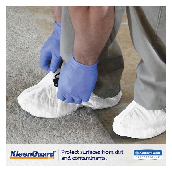 Kleenguard A40 Liquid and Particle Protection Shoe Covers, Medium, White, 400PK - KCC 44492