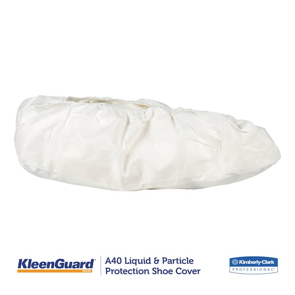 Kleenguard A40 Liquid and Particle Protection Shoe Covers, Medium, White, 400PK - KCC 44492