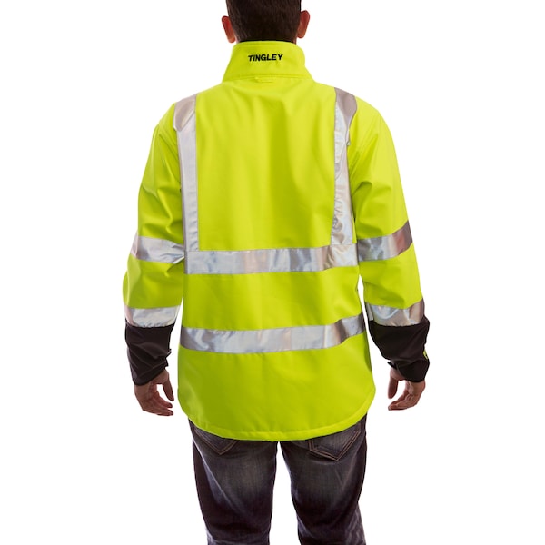 Tingley Breathable Rain Jacket, Polyester, Class 3 R, Green/Yellow, L - J25022