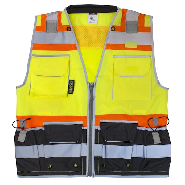 Radians Hi-Vis Cl2 Hvy Wvn Col Blck 2Tn Engr Vst-Grn-L - SV55B-2ZGD-L