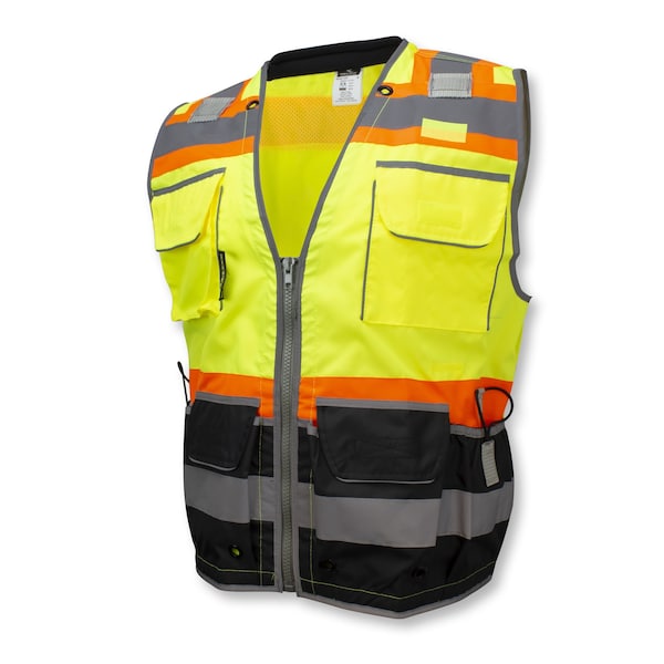 Radians Hi-Vis Cl2 Hvy Wvn Col Blck 2Tn Engr Vst-Grn-L - SV55B-2ZGD-L