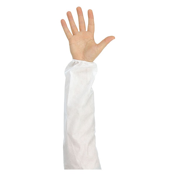 Pip Disposable Sleeve, 18 in Length, 1 mil Thick, Serged Seam, White, 200 PK - C3812