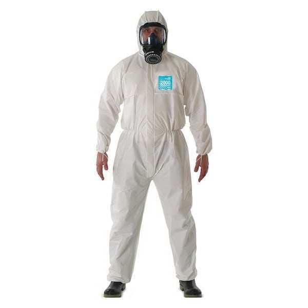 Ansell Disposable Coverall, Hooded, 2XL, Microporous Film Laminate, Zipper, Elastic Cuff, Elastic Ankle - WH20-B-92-111-06