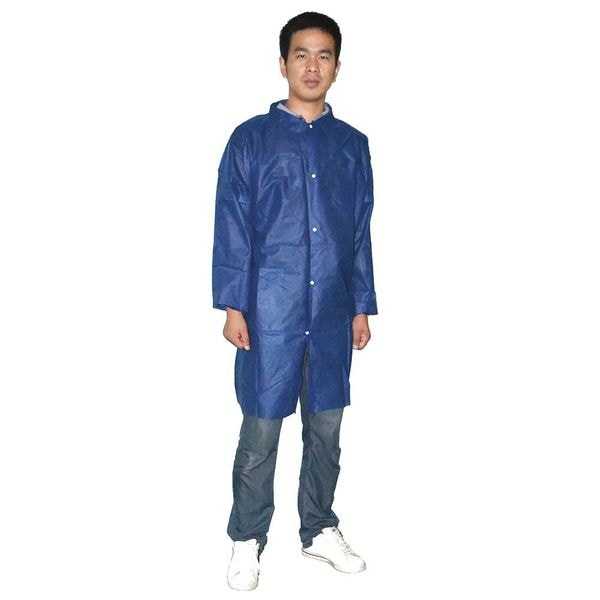 Condor Condor Disposable Lab Coat, Polypropylene, Snaps Closure, Blue, 3XL, 25 PK - 26W855