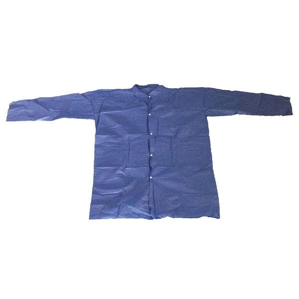 Condor Condor Disposable Lab Coat, Polypropylene, Snaps Closure, Blue, 3XL, 25 PK - 26W855