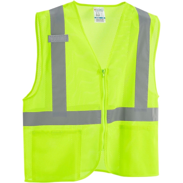 Global Industrial Hi-Vis Safety Vest 2XL/3XL Class 2 2 Pockets, 1 Mic Tab - 641636LXXL