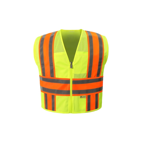 2W International Minnesota Hi-Vis Safety Vest 2XL Class 2 H Back, , Zipper 4 Pockets - MN521C-2 2XL