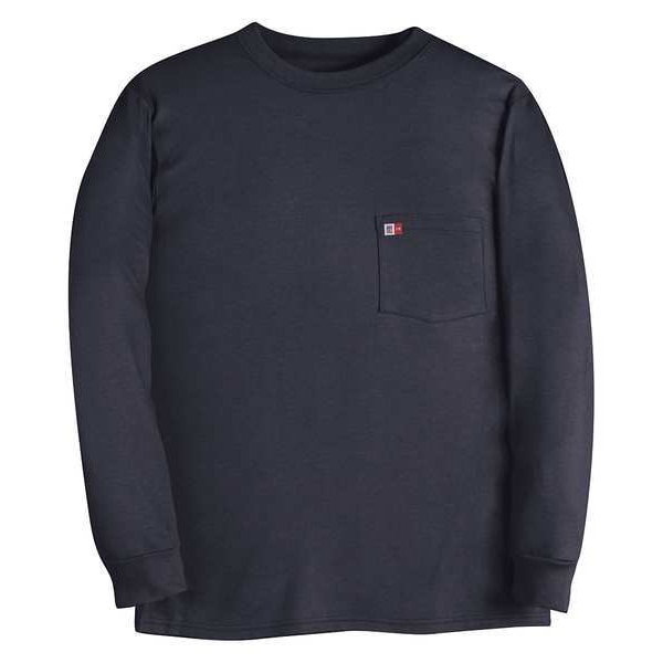 Big Bill Men's Flame-Resistant Crewneck Shirt, 8.9 cal/sq cm, 5X, Cotton - DW5KI6-5XLR-NAY