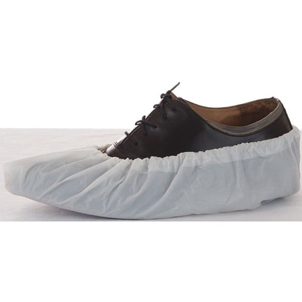 International Enviroguard Disposable Shoe Covers, Chlorinated Polyethylene, White, Slip Resistant Sole: Yes , Universal - 3407