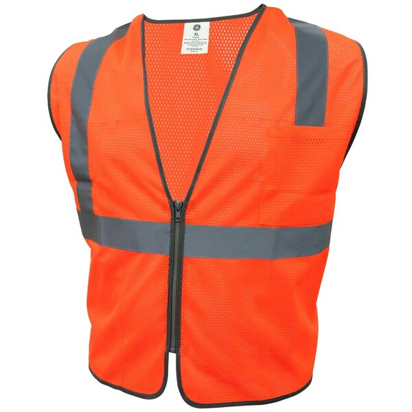 Ge Green Safety Vest W/Reflective Tape -2 POCKET XL - GV076OXL