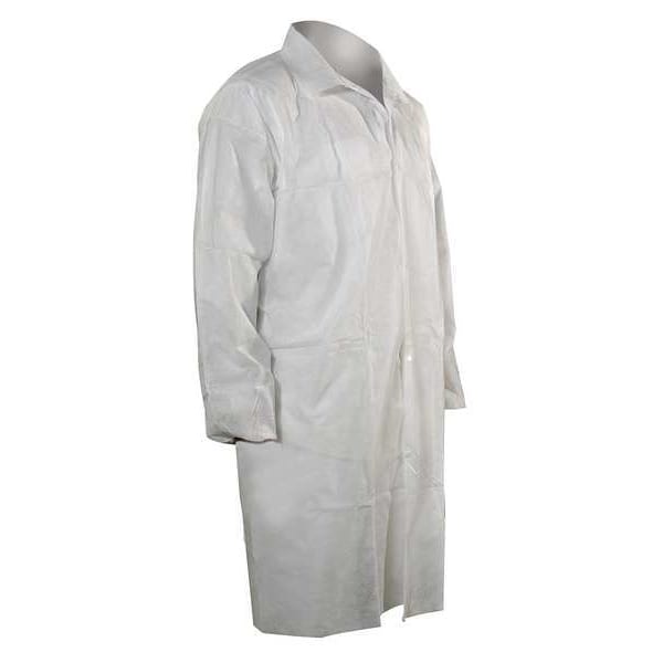 Cellucap Disposable Lab Coat, Polypropylene, Snaps Closure, White, 3XL, 25 PK - 3302EWSXXX
