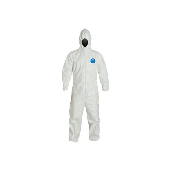 Dupont Disposable Coverall, Hooded, L, Serged Seam - TY127SWHLG002500