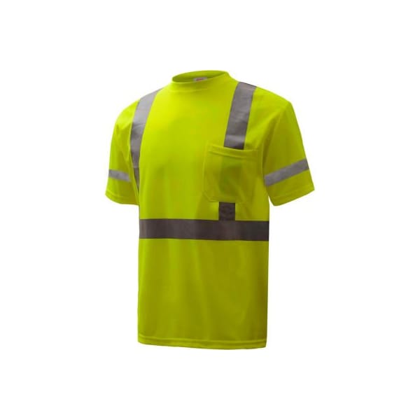 Gss Safety GSS Safety 5007, Class 3, Hi-Viz Moisture Wicking Birdseye Short Sleeve T-Shirt, Lime, L - 5007-L