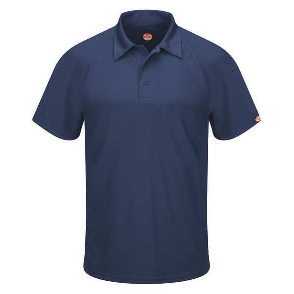 Red Kap Men's Short Sleeve Polo, Polyester, Button Closure, 2 Pocket(s), 2XL - SK92NV SS XXL