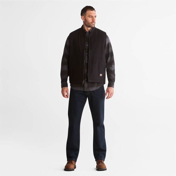 Timberland Pro Mens Gritman Fleece-Lined Canvas Vest, S - TB0A1VBF015
