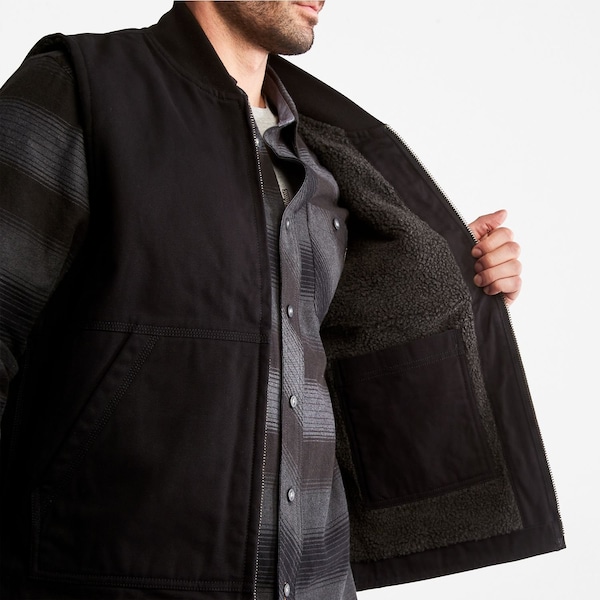 Timberland Pro Mens Gritman Fleece-Lined Canvas Vest, S - TB0A1VBF015