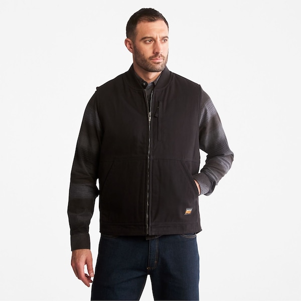 Timberland Pro Mens Gritman Fleece-Lined Canvas Vest, S - TB0A1VBF015