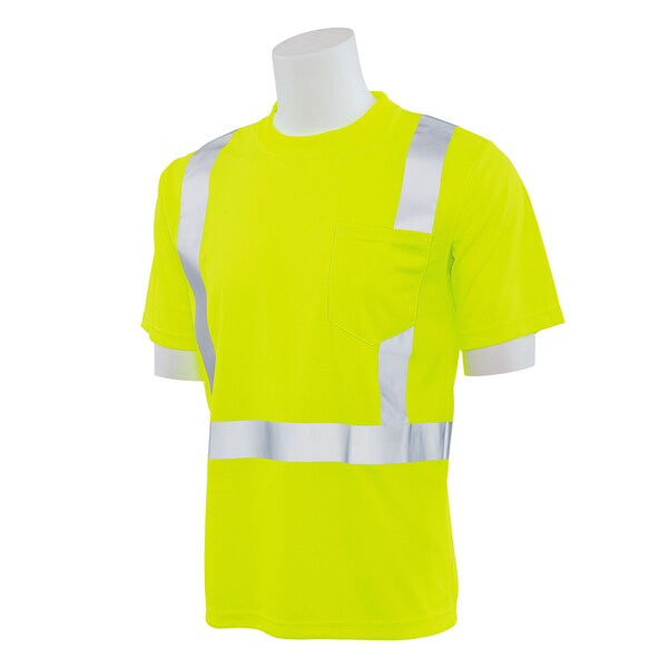 Deltaplus Hi-Vis Short Sleeve Shirt with UPF 50+ Protection, 0.528 Hi Viz Lime, XL - 62552