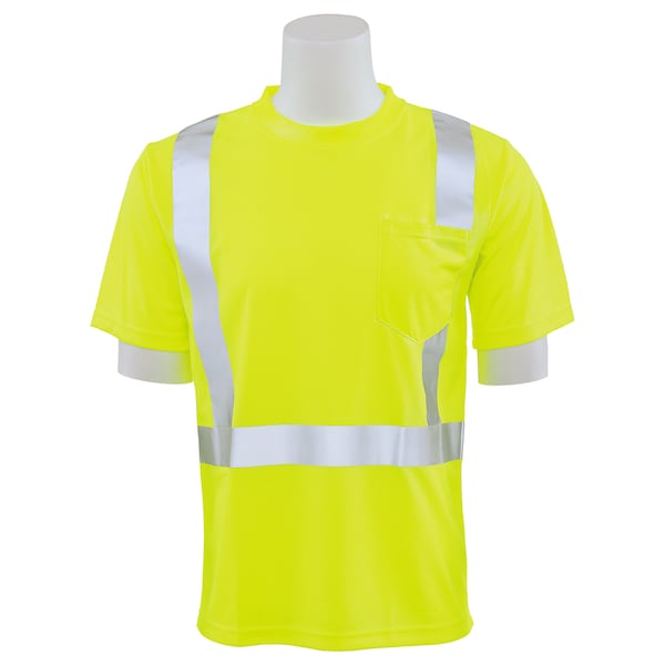Deltaplus Hi-Vis Short Sleeve Shirt with UPF 50+ Protection, 0.528 Hi Viz Lime, XL - 62552