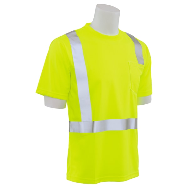 Deltaplus Hi-Vis Short Sleeve Shirt with UPF 50+ Protection, 0.528 Hi Viz Lime, XL - 62552