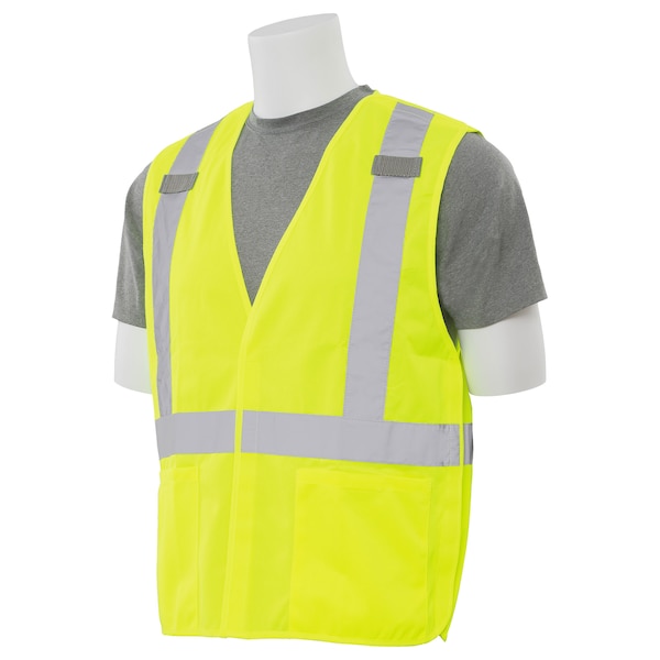 Deltaplus Break Away Vest, Cl2, X-Back, HiViz, Lime, XL - 61735