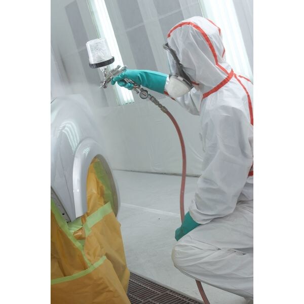 3M Disposable Coveralls, Hooded, L, Non-Porous Film Laminate, Zipper, Knitted Cuff, Elastic Ankle - 4565-BLK-L