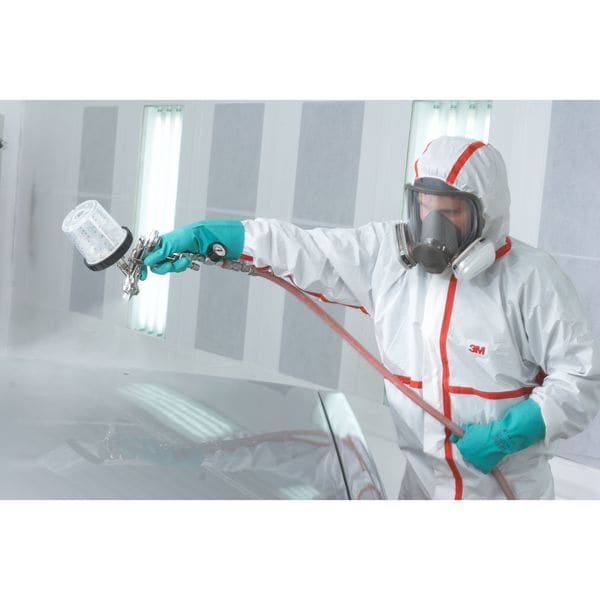 3M Disposable Coveralls, Hooded, L, Non-Porous Film Laminate, Zipper, Knitted Cuff, Elastic Ankle - 4565-BLK-L