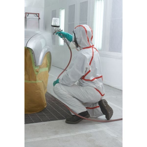 3M Disposable Coveralls, Hooded, L, Non-Porous Film Laminate, Zipper, Knitted Cuff, Elastic Ankle - 4565-BLK-L