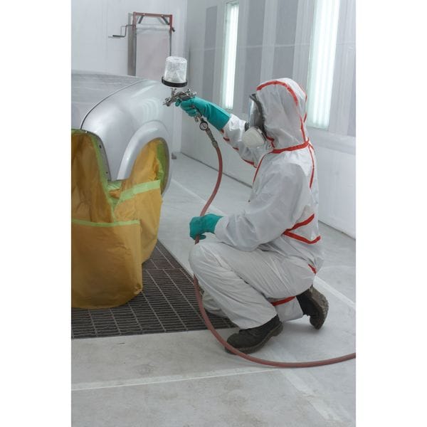 3M Disposable Coveralls, Hooded, L, Non-Porous Film Laminate, Zipper, Knitted Cuff, Elastic Ankle - 4565-BLK-L