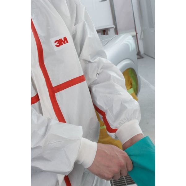 3M Disposable Coveralls, Hooded, L, Non-Porous Film Laminate, Zipper, Knitted Cuff, Elastic Ankle - 4565-BLK-L