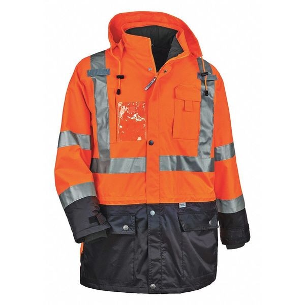 Ergodyne Hi-Vis Thermal Jacket Kit, 300D Oxford Polyester, Hi-Viz Orange, 2XL - 8388