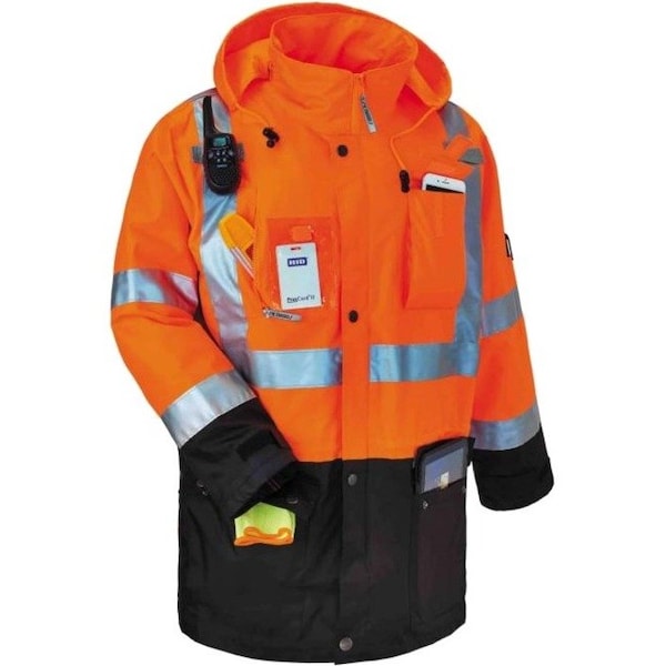 Ergodyne Hi-Vis Thermal Jacket Kit, 300D Oxford Polyester, Hi-Viz Orange, 2XL - 8388