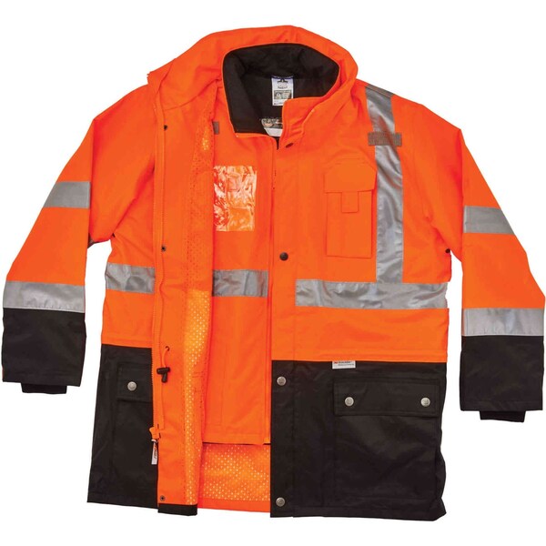 Ergodyne Hi-Vis Thermal Jacket Kit, 300D Oxford Polyester, Hi-Viz Orange, 2XL - 8388