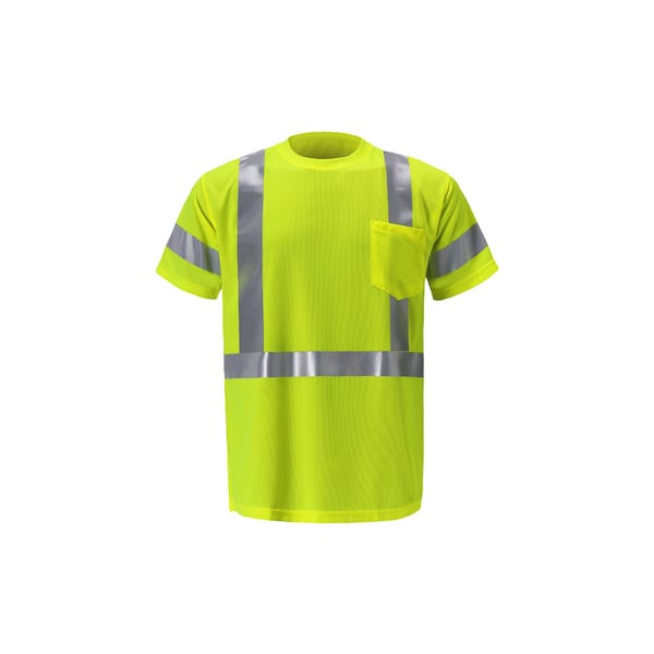 2W International High Viz Short Sleeve Birdseye T Shirt, Small, Lime, Class 3 - TB115C-3 S