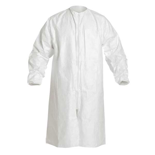 Dupont Tyvek IsoClean Lab Frock, Tyvek(R) IsoClean(R), Zipper Closure, White, 2XL, 30 PK - IC264SWH2X00300B