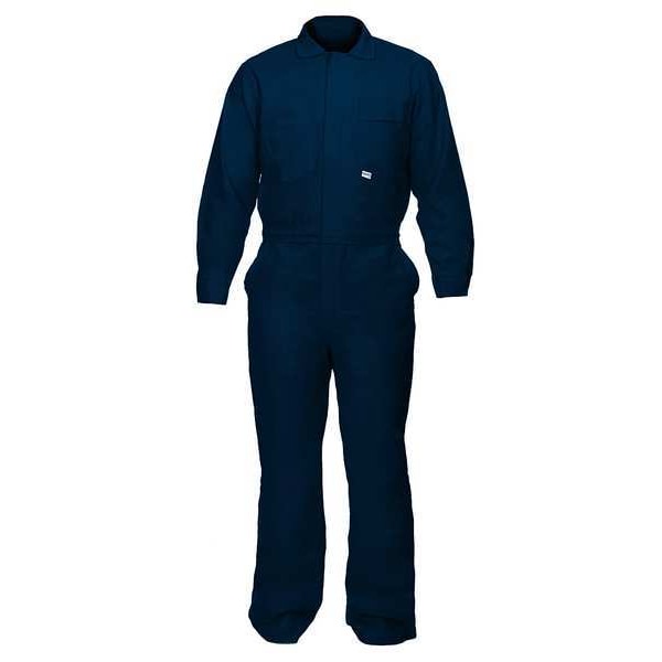 Chicago Protective Apparel Coverall, 10.8 cal/sq cm ATPV, XL, 32 in Inseam, Flame-Retardant 100% Treated Cotton, Zipper - 605-IND-N- XL