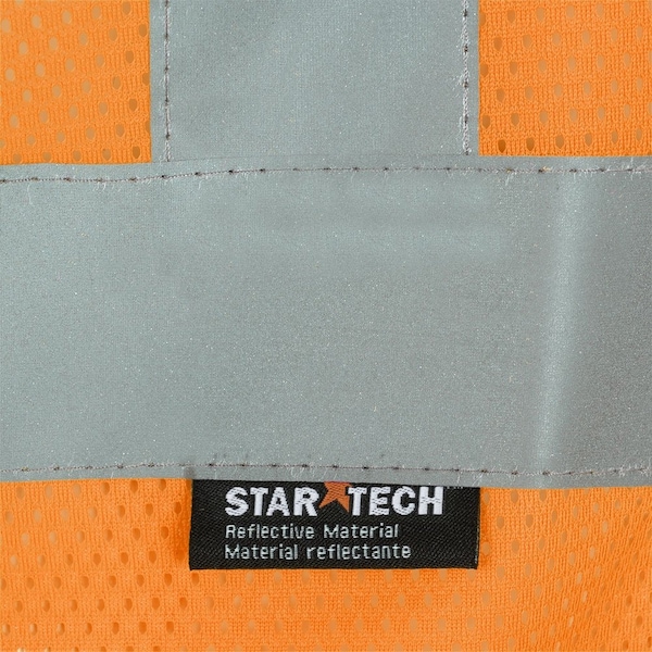 Pioneer Safety Vest, Polyester Mesh, ANSI Class 2, Zipper Closure, Cell Phone Pocket, Orange, XL - V1060450U-XL